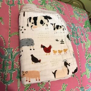 Red Rover Whimsical Family Farm Animal baby Throw blanket swaddle